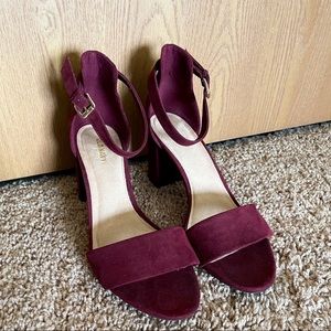 sandal heels - burgundy